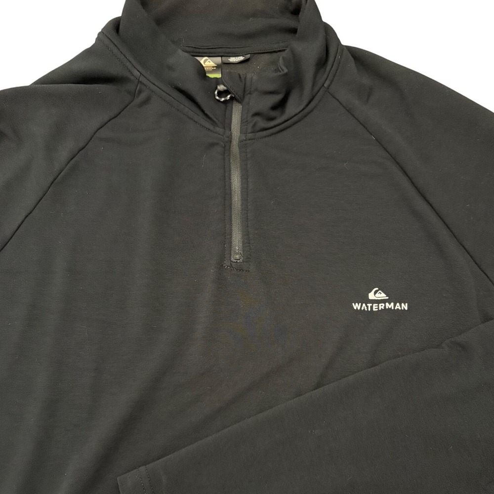 Quiksilver Waterman 1/4 Zip Pullover Mens XXL Black Long Sleeve Shirt Top